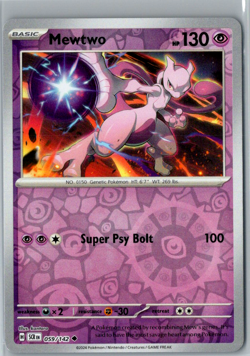 Pokemon TCG Pokemon Stellar Crown 059/142 Mewtwo Uncommon Reverse Holo - Image 1