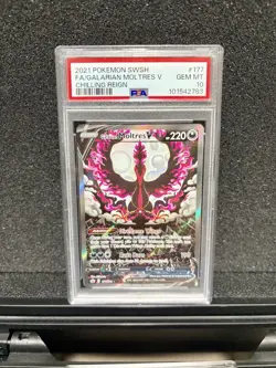 Pokemon Galarian Moltres V Full Art 177/198 PSA 10 Chilling Reign - Image 1