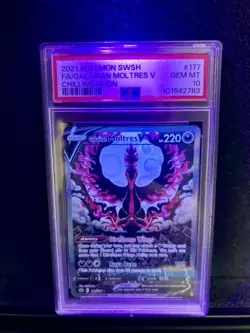 Pokemon Galarian Moltres V Full Art 177/198 PSA 10 Chilling Reign - Image 3