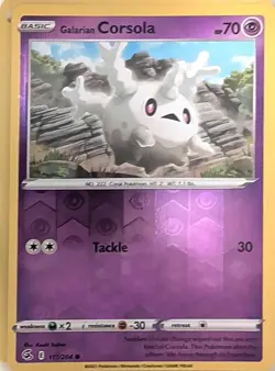 Galarian Corsola 117/264 Common Fusion Strike Pokemon Reverse Holo Near Mint - Image 1