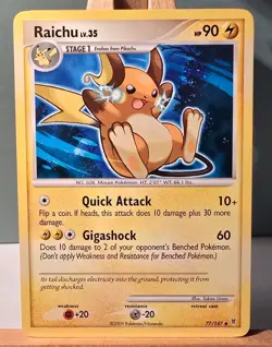 Raichu 77/147 Regular Non Holo 2009 Supreme Victors Pokemon TCG NM - Image 1