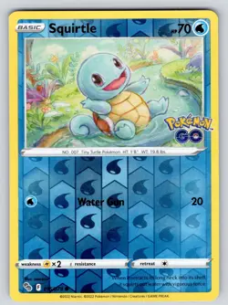Squirtle 015/078 Reverse Holo Common Pokemon GO Pokemon Lightly Played - Image 1