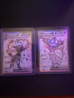 Pokemon Umbreon and Espeon Black Star Promo SVP175 SVP176 Figure Collection NM/M - Image 1
