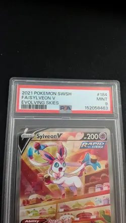 Pokemon Sword & Shield Evolving Skies 184/203 Full Art Sylveon V PSA 9 - Image 2