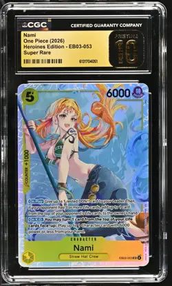 ONE PIECE ENGLISH HEROINES ALT ART SR EB03-053 NAMI CGC 10 PRISTINE BLACK LABEL - Image 1