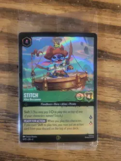 Disney Lorcana TCG Stitch Alien Buccaneer Foil Promo Card 8/P2 NM Sealed - Image 1