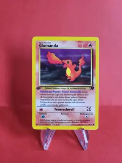 Pokemon Karten Sammlung - Starter Glumanda 50/82 1. Edition Rocket Exc-Near Mint - Image 1