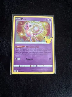 Pokemon Mew 011/025 Celebrations Englisch Holo Rare TCG Karte NM 25th Edition - Image 1