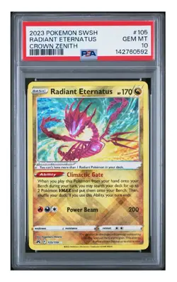 PSA 10 2023 POKEMON SWORD AND SHIELD CROWN ZENITH RADIANT ETERNATUS 105 - Image 1