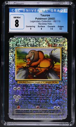 Tauros 65/110 Reverse Holo Legendary Collection Pokemon CGC 8 Nm/mint - Image 1