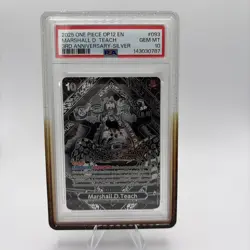2025 One Piece OP12 English 3rd Anniversary Silver #093 Marshall D. Teach PSA 10 - Image 1