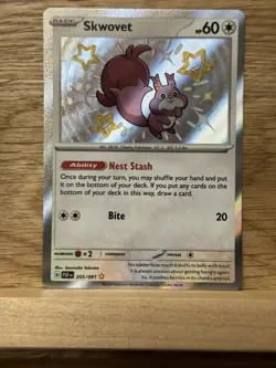 Pokemon TCG Skwovet Scarlet Violet Paldean Fates Holo Shiny Rare Card 205/091 - Image 2