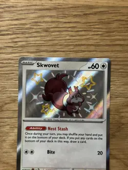 Pokemon TCG Skwovet Scarlet Violet Paldean Fates Holo Shiny Rare Card 205/091 - Image 4