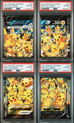 PSA 10 Pikachu V-Union 25th Anniversary 2021 SEQ Set Japanese Pokemon Card - Image 1