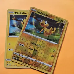 Reverse Holo HELIOPTILE 049/159 & none Crown Zenith SWSH pokemon cards bundle - Image 1