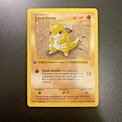 Sandshrew 62/102 1st Edition Shadowless Base Set Regular NM - Pokemon Card - Image 1