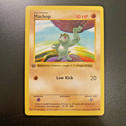 Machop 52/102 1st Edition Shadowless Base Set Regular NM - Pokemon Card - Image 1