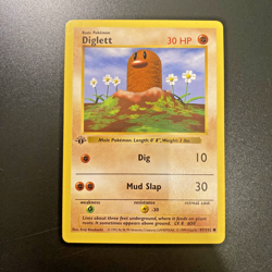 Diglett 47/102 1st Edition Shadowless Base Set Regular NM - Pokemon Card - Image 1