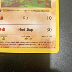 Diglett 47/102 1st Edition Shadowless Base Set Regular NM - Pokemon Card - Image 4