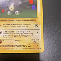 Magnemite 53/102 1st Edition Shadowless Base Set Regular LP+ - Pokemon Card - Image 4