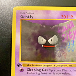 Gastly 50/102 1st Edition Shadowless Base Set Regular MP - Pokemon Card - Image 2