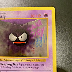 Gastly 50/102 1st Edition Shadowless Base Set Regular MP - Pokemon Card - Image 3