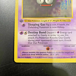 Gastly 50/102 1st Edition Shadowless Base Set Regular MP - Pokemon Card - Image 5