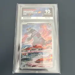 Pokemon Groudon TCG Holo Illustration Rare Card 199/182 Ace 10 Gem Mint - Image 1