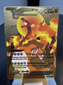 Pokemon Charizard VMAX 586HP Gold Foil Fan Art Card SMP 26-44 - Image 1
