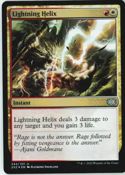 Lightning Helix 243 Uncommon Double Masters 2022 Foil Near Mint - Image 2
