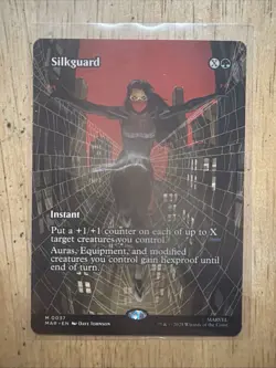 MTG Silkguard (Borderless) Foil NM #37 Marvel Rare Magic the Gathering - Image 1