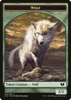 Wolf Token 10x - Green - Palumbo Art - C15 Commander 2015 MTG Magic NM - Image 1
