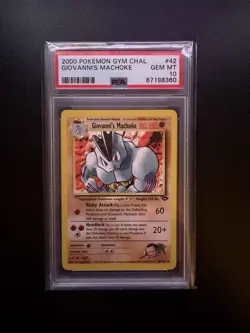 Pokemon Gym Challenge Giovanni's Machoke 42/132 Uncommon PSA 10 2000 Unlimited - Image 1