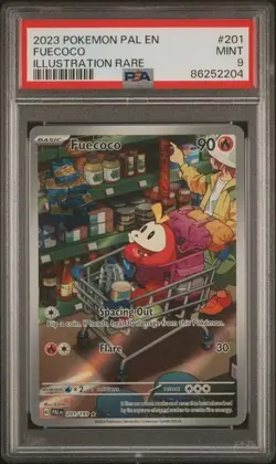 2023 Pokemon Paldea Evolved Fuecoco Illustration Rare #201, PSA Mint 9 - Image 1