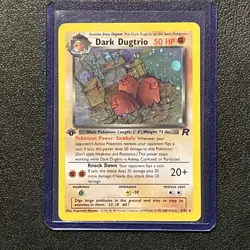 First Edition Dark Dugtrio 6/82 Holo Team Rocket Pokemon Card - Image 1