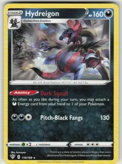 Hydreigon 110/189 Rare Darkness Ablaze Pokemon Near Mint - Image 1