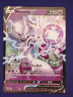 Pokemon TCG Mewtwo v 030/078 Pokemon GO Full Art Rare Holo - Image 1