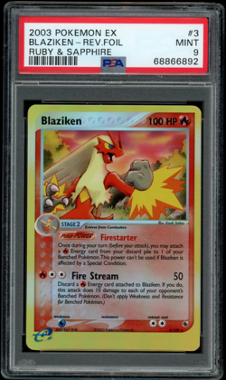 PSA 9 Blaziken 3/109 Reverse Foil Pokemon Ruby & Sapphire - Image 1