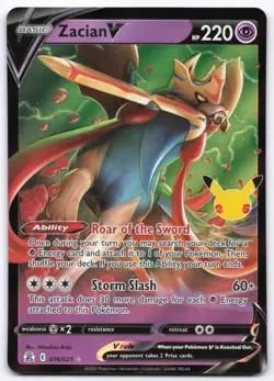 Pokemon TCG Zacian V 016/025 Celebrations Holo Playset NM - Image 1