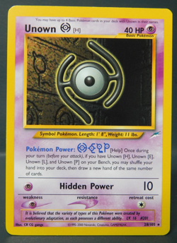 UNOWN [H] 28/105 Neo Destiny RARE Pokemon TCG LP - Image 1