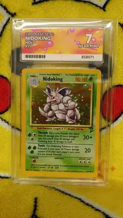 Pokemon Base Set 2 1999-2000 Nidoking Holo 11/130 Ace Graded 7 Near Mint Swirl - Image 1