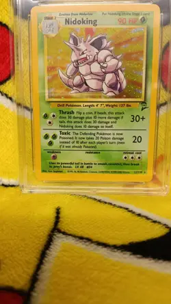 Pokemon Base Set 2 1999-2000 Nidoking Holo 11/130 Ace Graded 7 Near Mint Swirl - Image 2