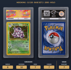 Pokemon Base Set 2 1999-2000 Nidoking Holo 11/130 Ace Graded 7 Near Mint Swirl - Image 4