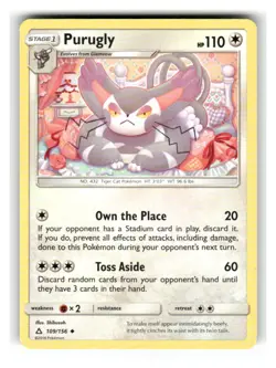 Purugly 109/156 Uncommon Ultra Prism Pokemon Lightly Played - Image 1