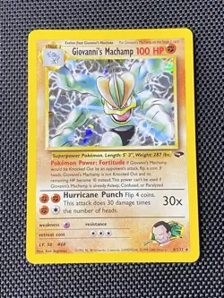 Pokemon Giovanni's Machamp 6/132 Holo Rare Unlimited Gym Challenge - Image 1