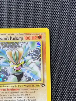 Pokemon Giovanni's Machamp 6/132 Holo Rare Unlimited Gym Challenge - Image 3