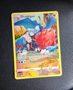 2022 Pokemon Sword & Shield Silver Tempest Full Art Holo Druddigon 9/30 - Image 1