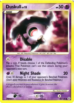 Pokemon TCG Duskull 80/130 Common Diamond & Pearl MP - Image 1