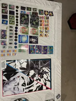 Pokemon TCG Accessories Lot Sleeves Dice Stickers Coins Dividers Poster Tin - Image 1