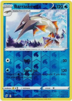 Pokemon - Barraskewda - 053/192 - Reverse Holo Rare - Rebel Clash - NM/M - NEW - Image 1